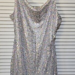 Grace Karin Silver Sequin Mini Dress